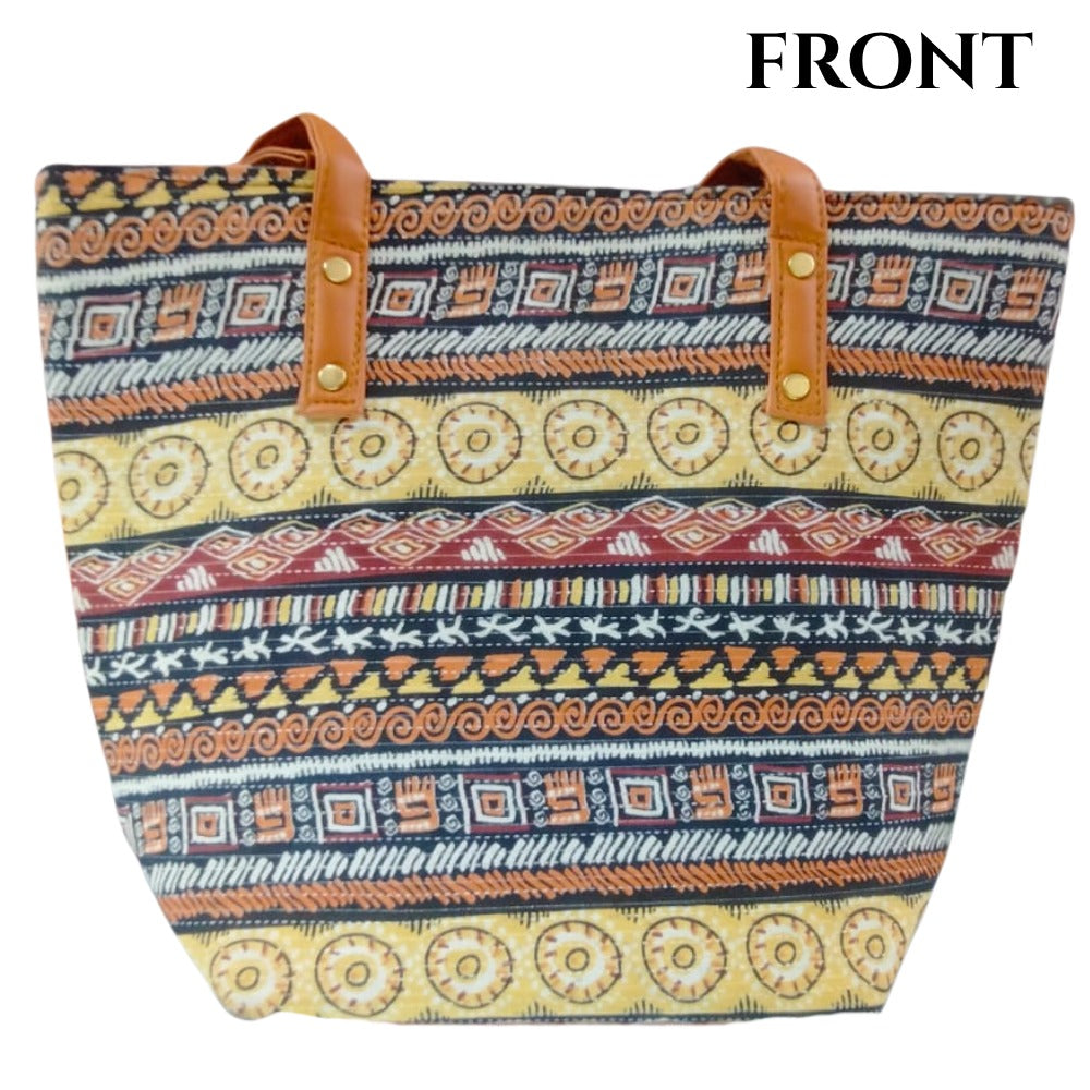 Ikkat Fabric Combo Tote Bag Set Of 5