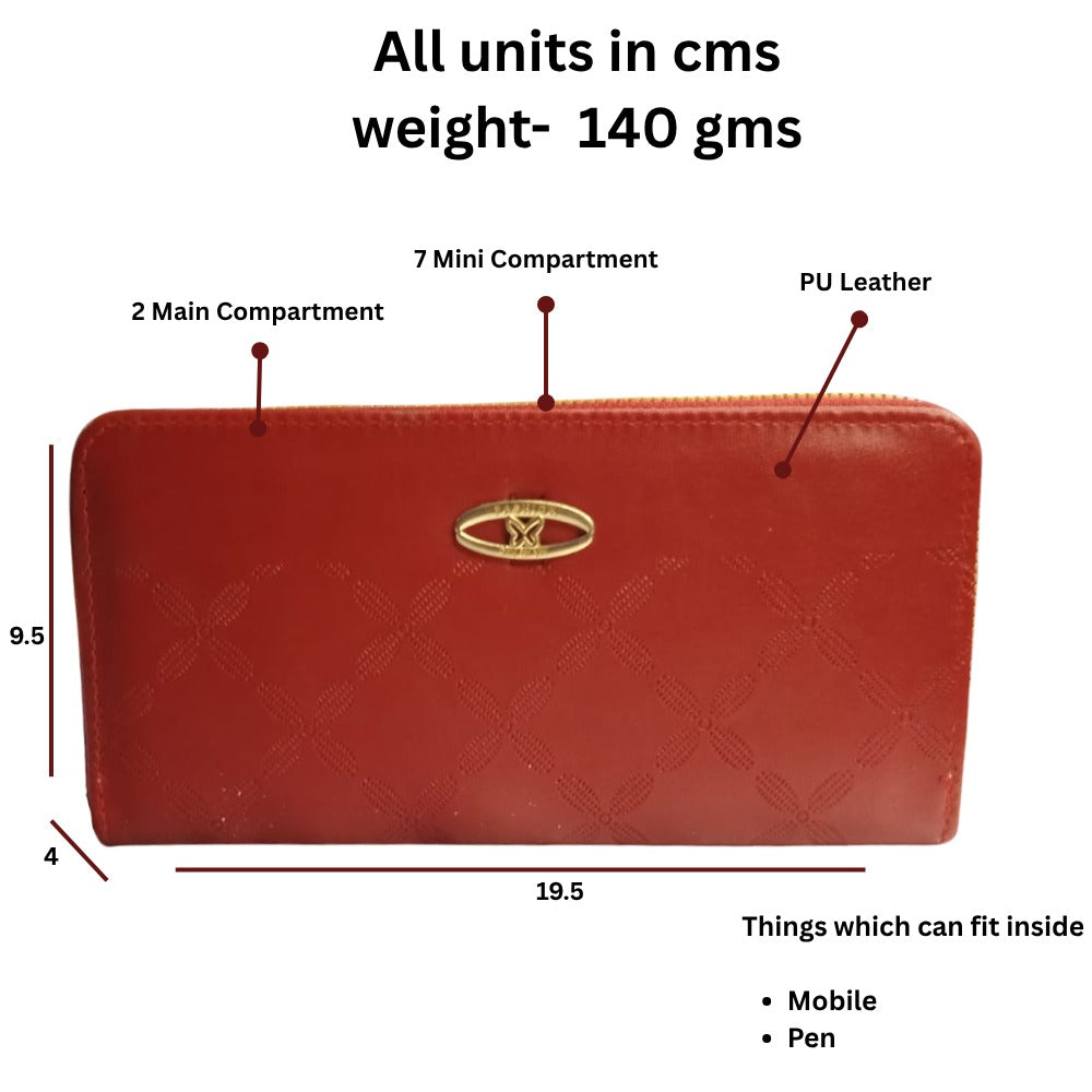Long Wallet With Two Zipper