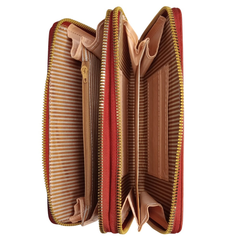 Long Wallet With Two Zipper