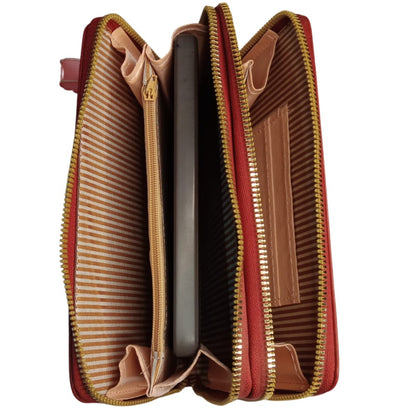 Long Wallet With Two Zipper
