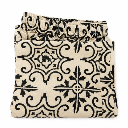 Beige Cotton Printed Palazzo Pant (Free size)