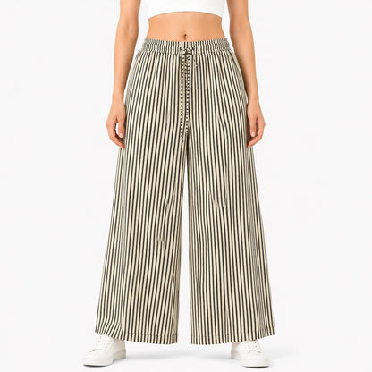 Beige Cotton Palazzo Pant