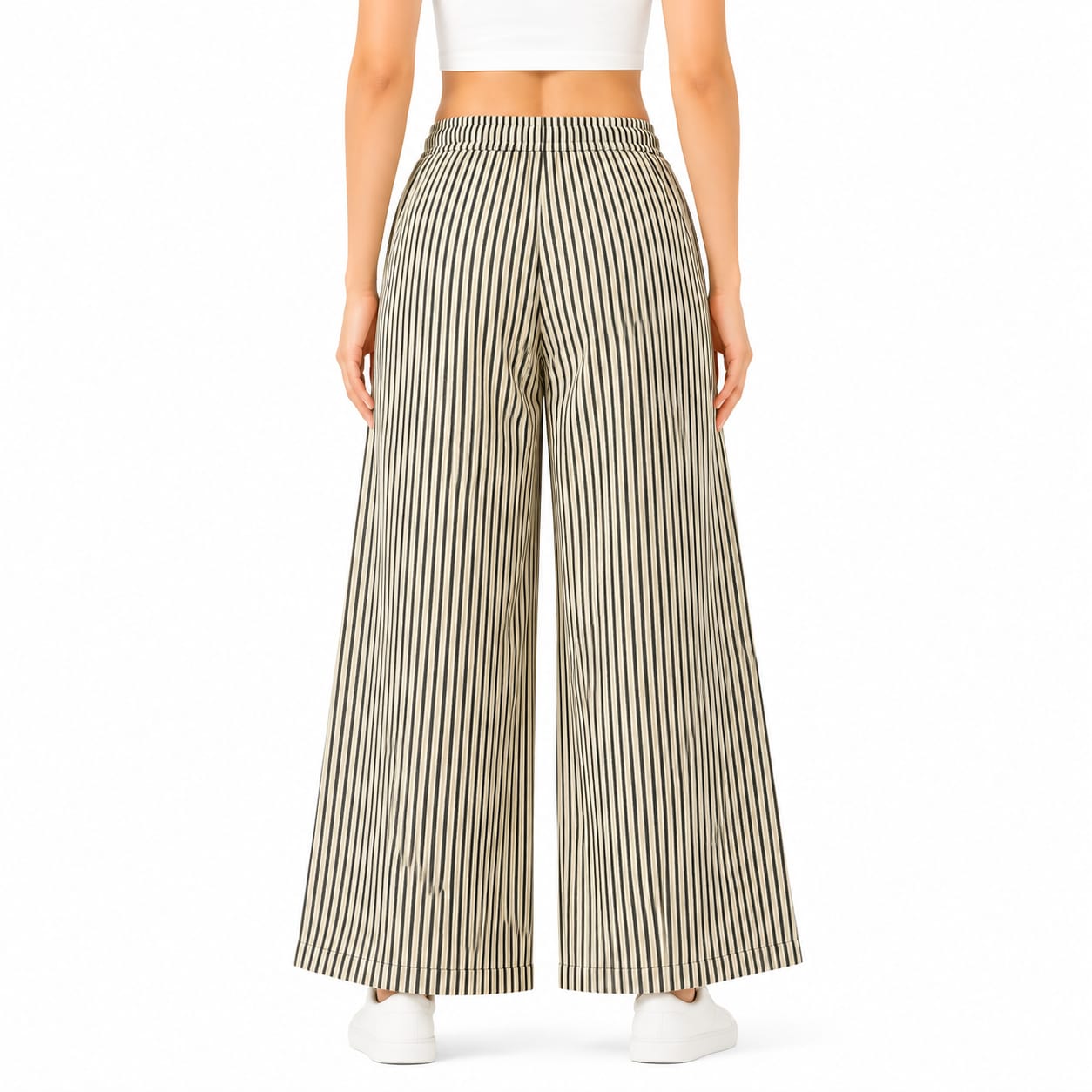 Beige Cotton Palazzo Pant
