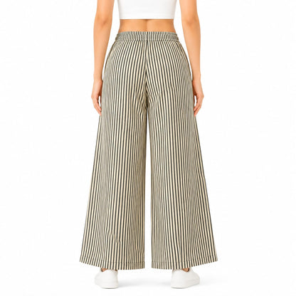 Beige Cotton Palazzo Pant