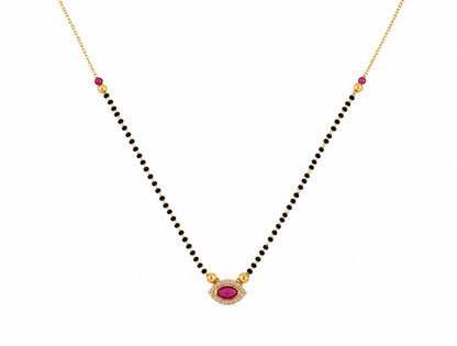 Dark Pink Diamond Mangalsutra For Women