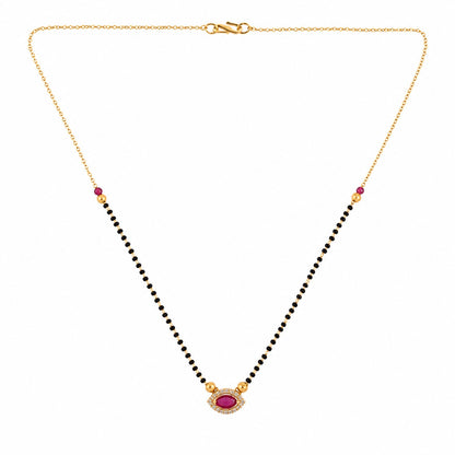 Dark Pink Diamond Mangalsutra For Women