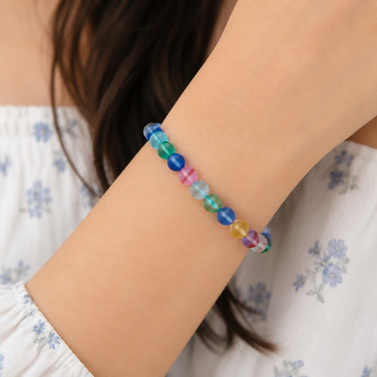 Matte Rainbow Colours Crystal  Bracelet