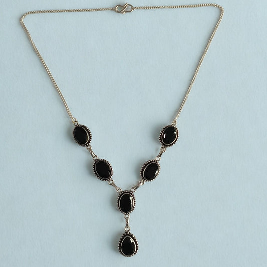 Black Gemstone Ethnic Necklace