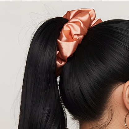 Satin Pink Fluffy Scrunchies