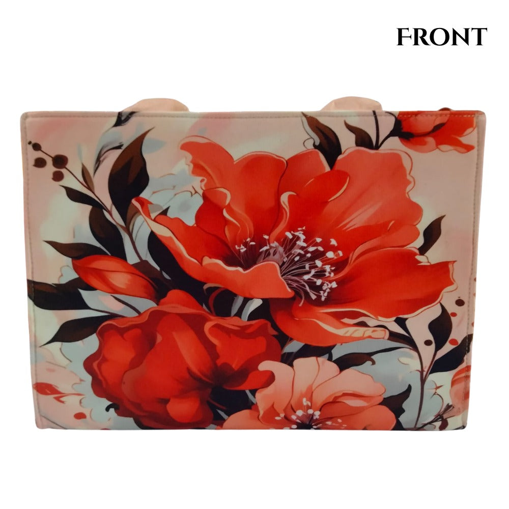Canvas Fabric Flower Printed Tote Bag