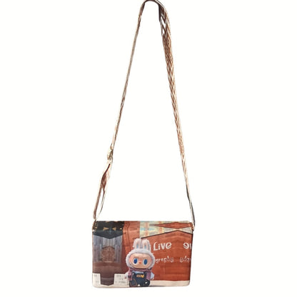 Doll Printed Sling Bag With Broad Strap