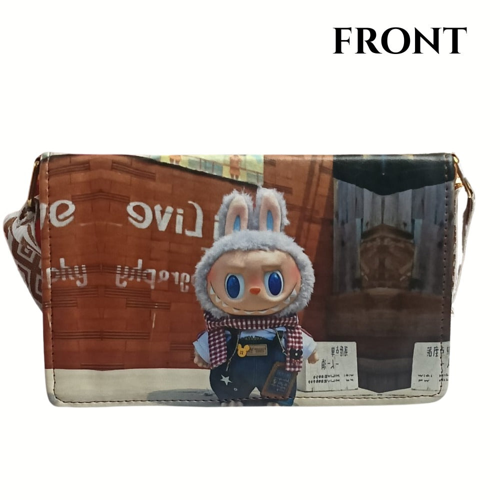 Doll Printed Sling Bag With Broad Strap