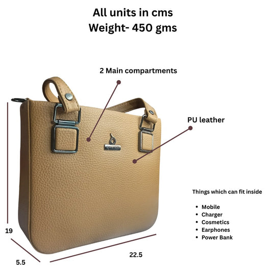 Square Shaped Sling Bag With Small Handle