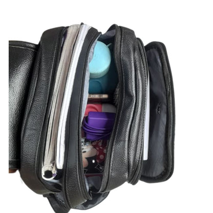 PU Leather Multipurpose Bag Pack Black