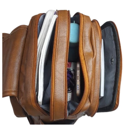 PU Leather Multipurpose Back Pack Brown