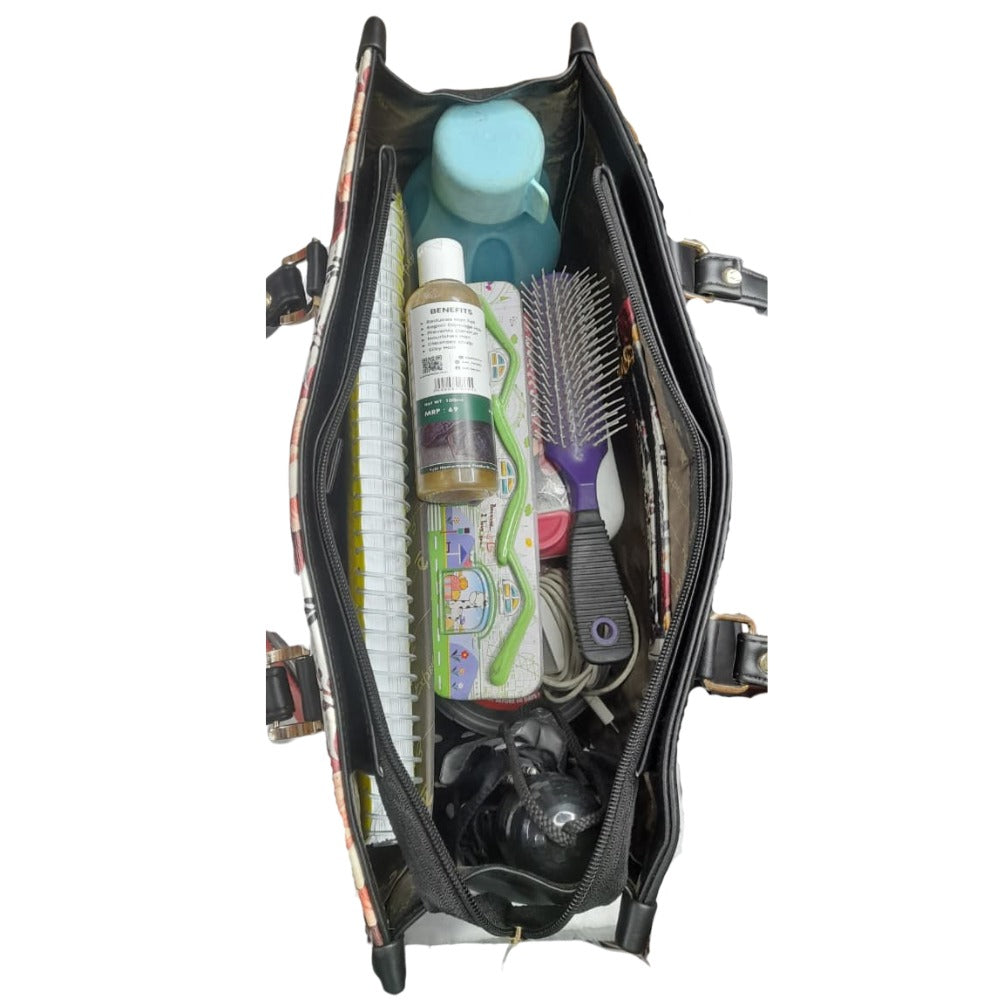 Spacious Floral Printed Handbag