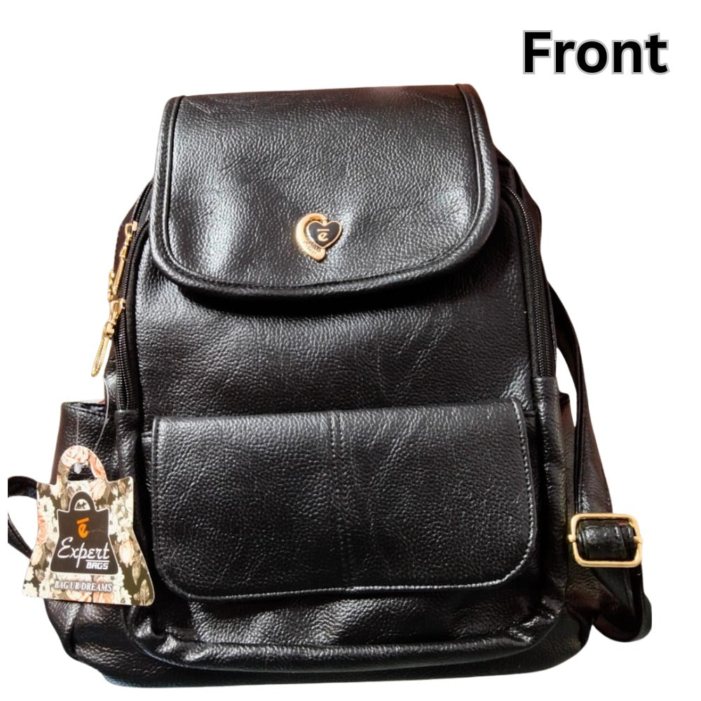 PU Leather Multipurpose Bag Pack Black