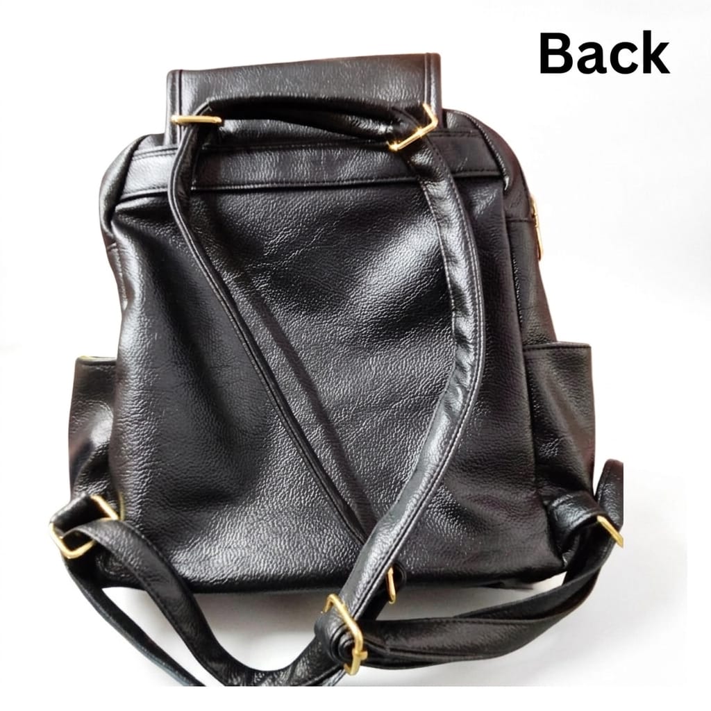 PU Leather Multipurpose Bag Pack Black