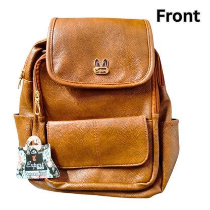 PU Leather Multipurpose Back Pack Brown