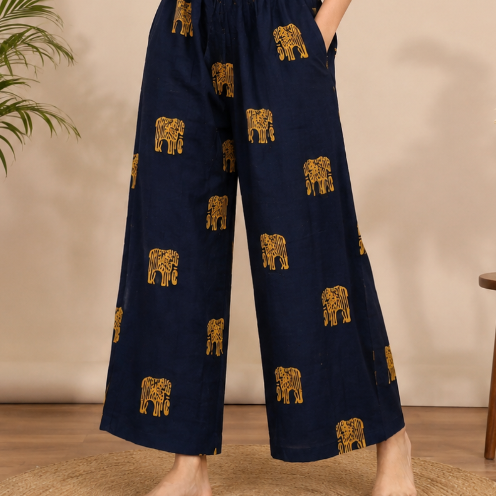 Navy Blue Palazzo Pant (Free size)