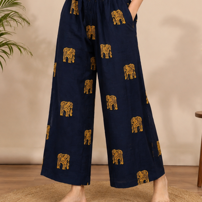 Navy Blue Palazzo Pant (Free size)