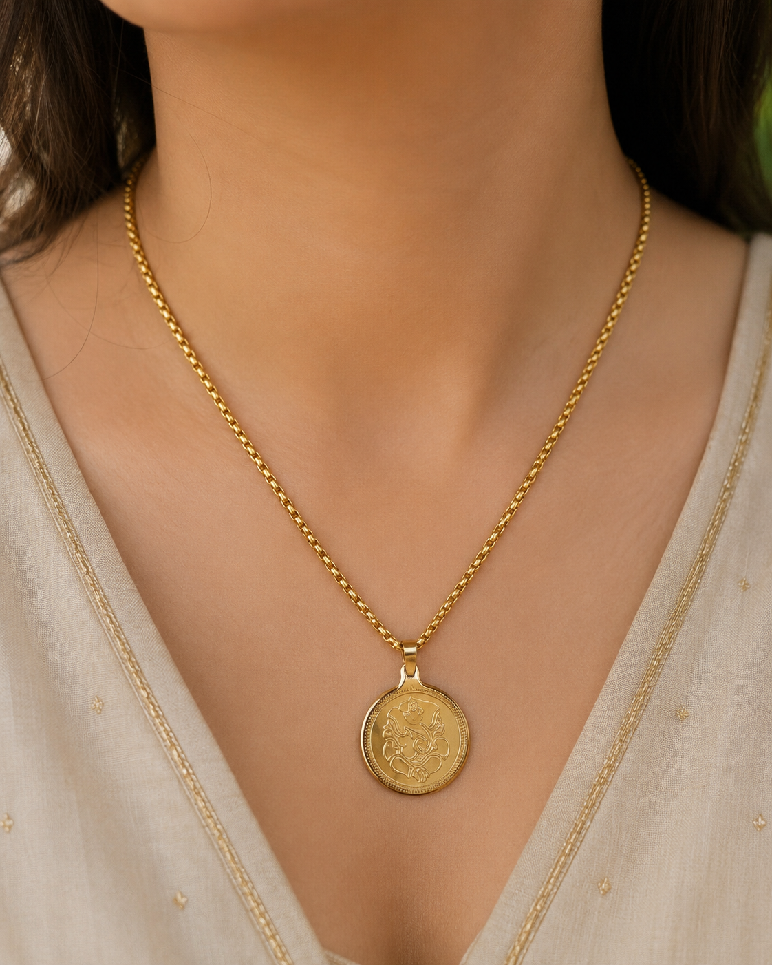 Necklace Chain With Ganesha Pendant